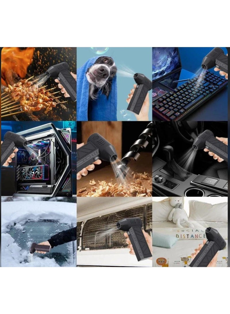 فيرتك فيرتيك (Vertik) منفاخ هواء توربيني لاسلكي "ستورمر" - محرك Brushless فائق القوة - شحن سريع Type-C وتصميم هندسي متوازن - جودة عالية لتنظيف الأجهزة والسيارة والرحلات - أسود - Image 4